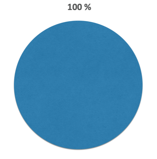 Bild 5. Ett pajdiagram visar tydligt vad som är 100%.